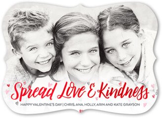 Valentine's Day Cards: Love And Kindness Valentine's Card, Red, Pearl Shimmer Cardstock, Bracket