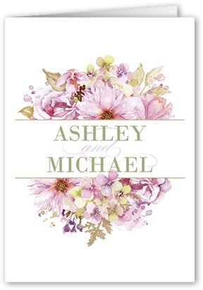 Wedding Thank You Cards: Watercolor Bouquet Thank You Card, Purple, 3X5, Matte, Folded Smooth Cardstock