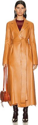 Leather Coat in Cognac