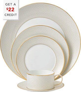 5Pc Arris Place Setting Dinnerware Set With $22 Credit