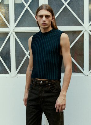 Rib Keyboard Vest - Man Knitwear Blue Xl