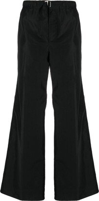 Buckle-Waist Wide-Leg Trousers