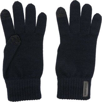 Logo-Patch Wool Gloves-AA