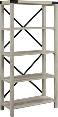 64 Sophie Rustic Farmhouse X Frame Bookshelf - Saracina Home