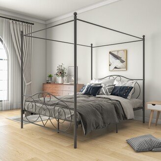 Sturdy Steel Metal Canopy Bed Frame