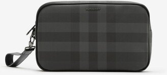 Check and Leather Pouch