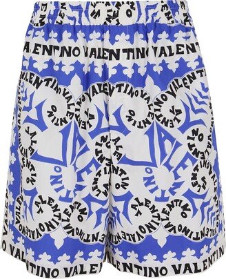 All-Over Logo Printed Shorts-AA