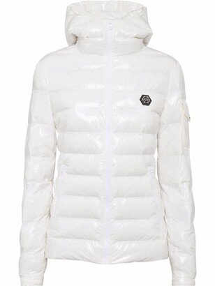 High-Shine Hooded Down Jacket