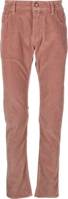 Low-Rise Slim-Cut Corduroy Trousers-AA