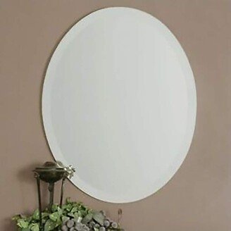 Snake River Décor Frameless Traditional Beveled Vanity Glass Oval Mirror Silver - 22x28