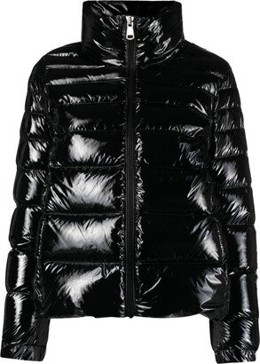 Laminated-Finish Puffer Jacket