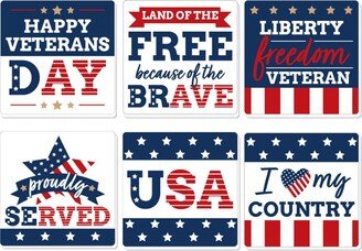 Big Dot Of Happiness Happy Veterans Day - Patriotic Decorations - Drink Coasters - Set of 6-AA