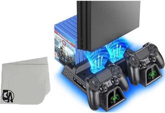 PlayStation 4 Cooling Fan Station Stand with Dual Controller Charger Dock Station Bolt Axtion