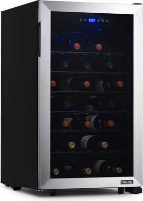 Freestanding 50 Bottle Compressor Wine Fridge in Stainless Steel, Adjustable Racks and Exterior Digital Thermostat