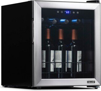 Freestanding 16 Bottle Compressor Wine Fridge in Stainless Steel, Adjustable Racks and Exterior Digital Thermostat