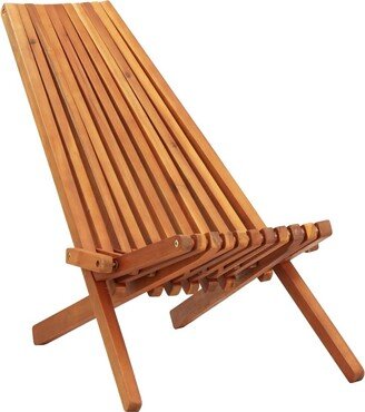 Folding Patio Lounge Chair Solid Acacia Wood