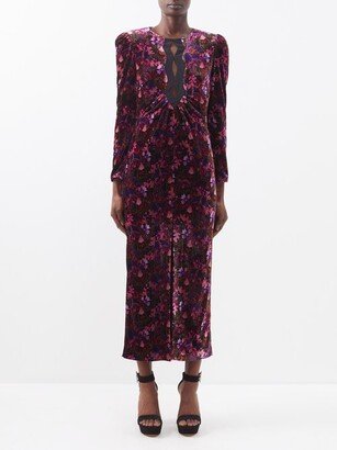 Jinx-c Floral-print Velvet Dress