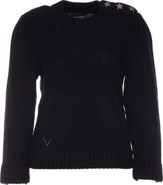 Star-Detailed Crewneck Sweater