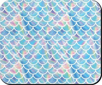 Mouse Pads: Mermaid Scales - Blue Mouse Pad, Rectangle Ornament, Blue