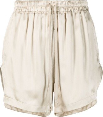 Drawstring Silk Shorts-AA