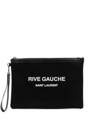 Rive Gauche logo-print clutch