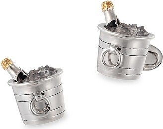 Champagne Bucket Sterling Silver Cufflinks
