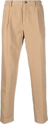 Pleat-Detail Tapered Trousers