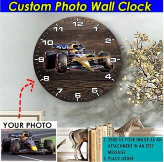 Formula 1 F1 Racer Gifts Racing Personalized Wooden Wall Clock, For Racers, Car Gifts, Drifting Car, Drag