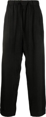 Drawstring-Waistband Tapered Trousers