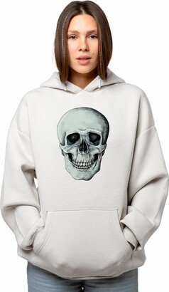 TeezYa Skull Hoodie - Printed Fashion Hoodie - Unisex Skull Hoodie - Gift Hoodie - Skull Printed Hoodie -109 White