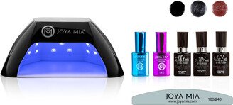 Joya Mia Gel Nail Polish Starter Kit 7-piece with LED Lamp and 3 Colors - G72, GL18, GL23