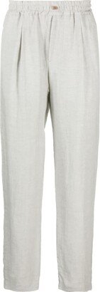 Drawstring-Waist Tapered-Leg Trousers-AA