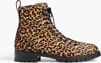 Cruz leopard-print calf hair combat boots