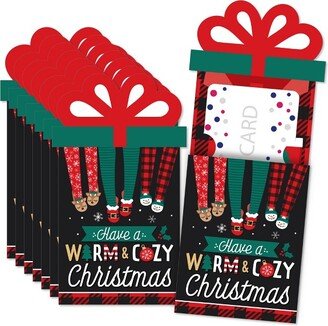 Big Dot of Happiness Christmas Pajamas - Holiday Plaid PJ Party Money and Gift Card Sleeves - Nifty Gifty Card Holders - Set of 8