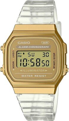 Unisex Casio Digital Vintage-Like Clear Resin Watch, 36.3mm, A168XESG-9AVT