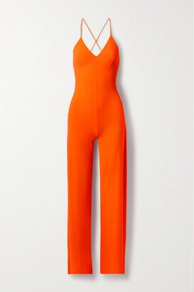 Open-back Stretch-jersey Jumpsuit - Orange