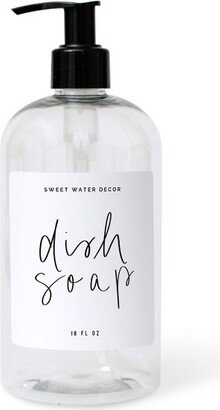 Sweet Water Decor Clear Plastic Script Label Dish Soap Dispenser - 16oz