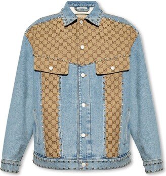 Denim Monogrammed Contrasted Denim Jacket