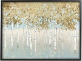 Abstract Gold Tone Tree Landscape Painting Black Framed Giclee Texturized Art Collection By James Wiens