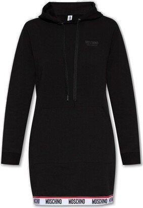 Logo-Trim Drawstring Hoodie Dress