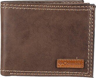 Men's RFID Passcase Wallet (Dark Tan) Wallet Handbags