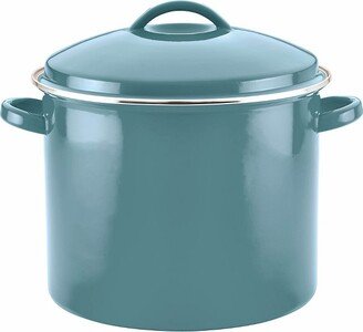 16qt Porcelain Enamel Covered Stock Pot Aqua