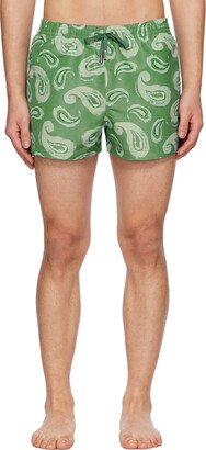 Green Le Raphia 'Le Maillot Pingo' Swim Shorts