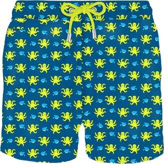 All-Over Printed Drawstring Swim Shorts-AL