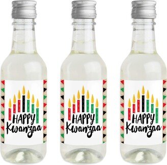 Big Dot Of Happiness Happy Kwanzaa - Mini Wine Bottle Label Stickers - Party Favor Gift - Set of 16