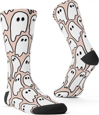 Socks: Ghosted Ghosts Custom Socks, Pink