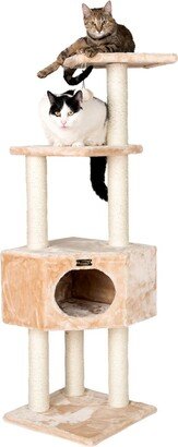 3-Tier Real Wood Cat Tree, Scratch Furniture