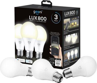 Geeni Lux 800 Dimmable A19 White Led Smart Home Light Bulbs, Works with Alexa and Google Home, No Hub Required, Requires 2.4GHz Wi-Fi (3 Pack) - Multi