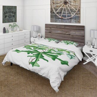 Designart 'Vintage Drawing of Wild Plants' Traditional Duvet Cover Set