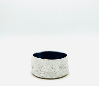 New Flawed But Functional Speckled Matte White Scrunched Oven-Safe Ceramic Ramekin By Amy Schnitzer